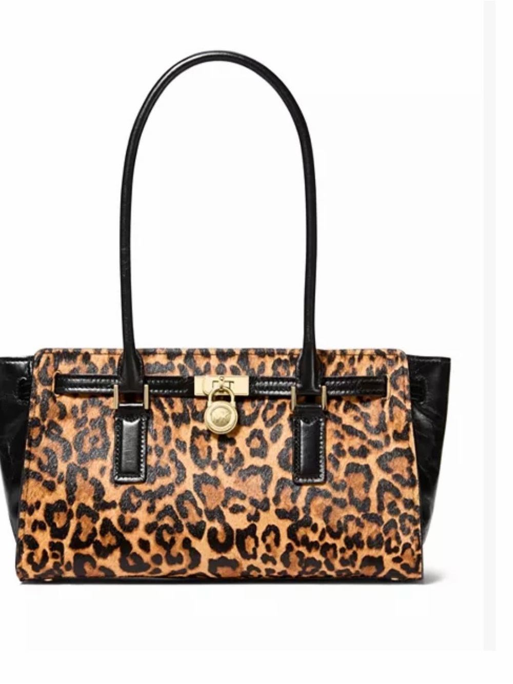 Michael Kors Black & Brown Leopard Print Shoulder Bag
